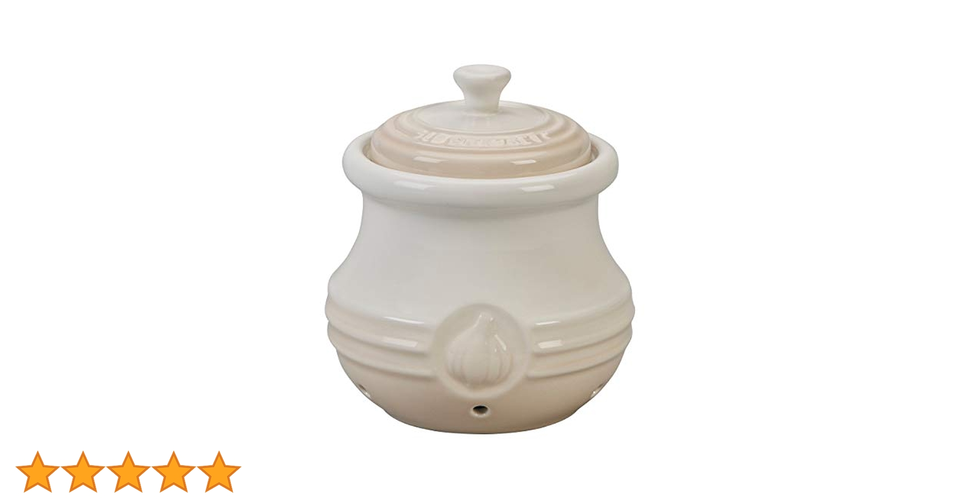 【新品】LE CREUSET スパイスジャー 4個セット　アイボリー　アップル Amazon | Le Creuset ストーンウェア ガーリックキーパー 14
